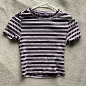 Divided striped crop top size S